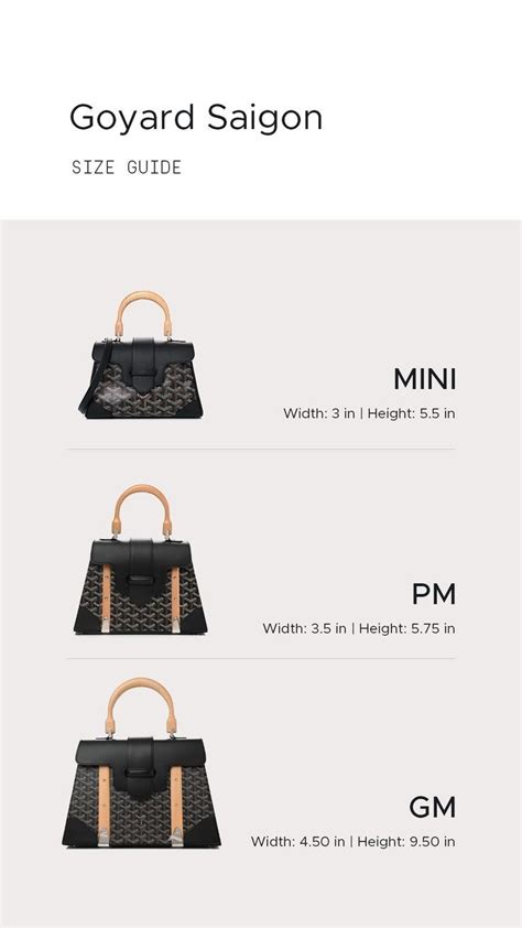 goyard saigon pm size|goyard bag sizes.